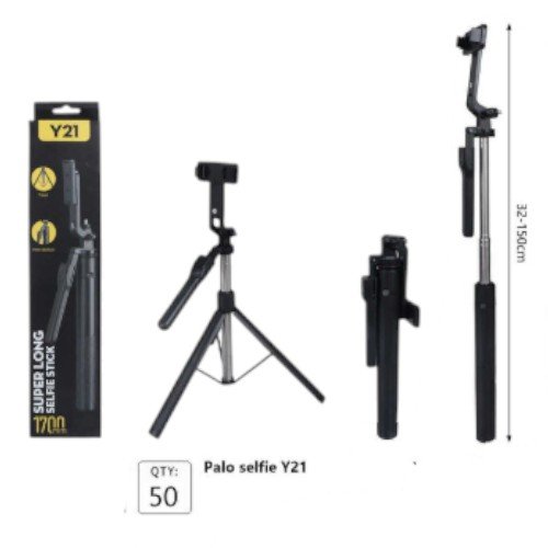 Palo para selfies Y21 convertible con trípode  por mayor Electrónica por mayor