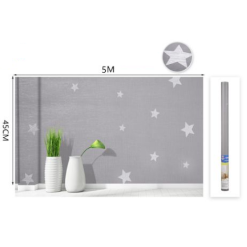 PAPEL ADHESIVO PARA PAREDES CON ESTAMPADO DE ESTRELLAS  por mayor - Hogar por mayor