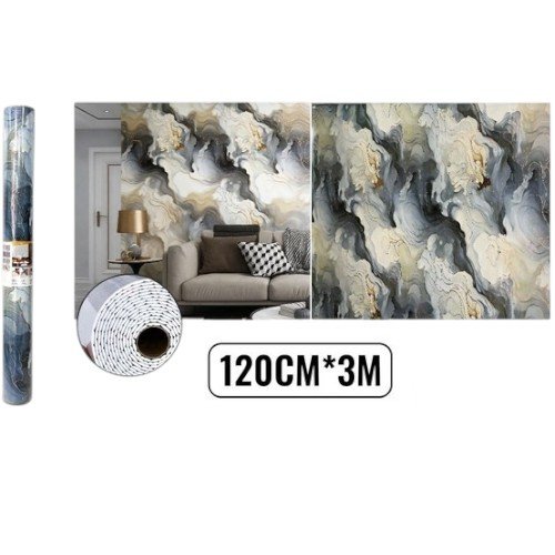 Papel Mural Autoadhesivo Mármol Azul y Dorado - Rollo 1.2m x 3m por mayor Hogar por mayor