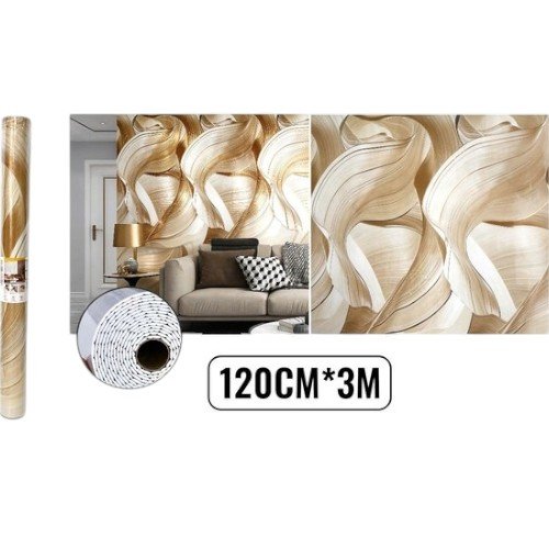 Papel Mural Autoadhesivo Textura Brocha Marrón y Dorado - Rollo 1.2m x 3m por mayor Hogar por mayor