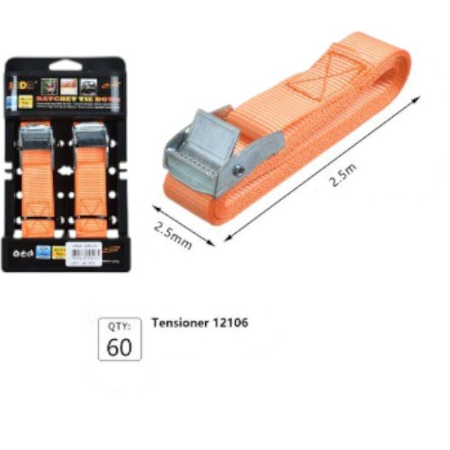 Par de Tensores de Trinquete (Ratchet Tie Down) 12106 - Correas de Sujeción de 2.5 Metros por mayor - Electrónica por mayor