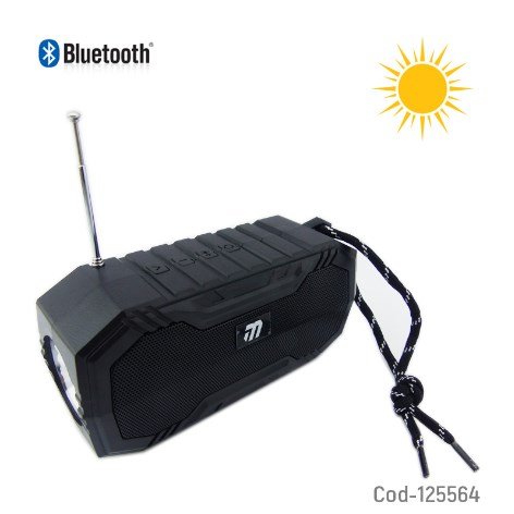 Parlante Bluetooth Solar Recargable Con Linterna-USB-TF-AUX-FM por mayor - Electronica por mayor
