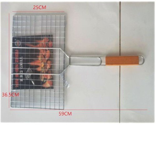 Parrilla de Barbacoa Rectangular con Mango de Madera por mayor Hogar por mayor
