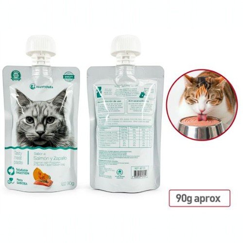 PASTA LIQ. GATO SABOR SALMON Y ZAPALLO por mayor - Mascotas por mayor