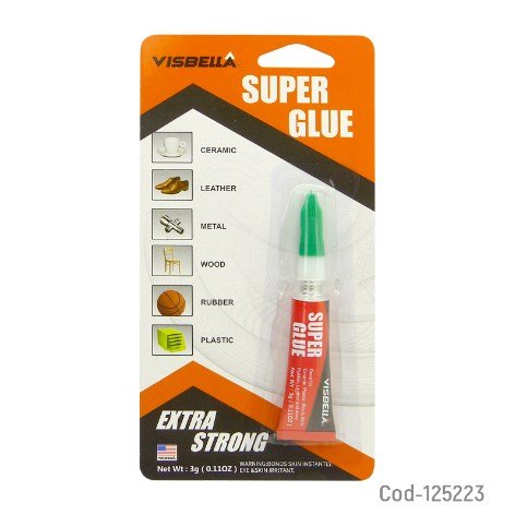 Pegamento Super Glue Extra Strong, Visbella, 3Gr por mayor - Electronica por mayor