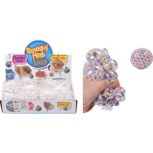 Pelota Anti-estrés Transparente con Gránulos de Espuma de Colores por mayor - Jugueteria por mayor
