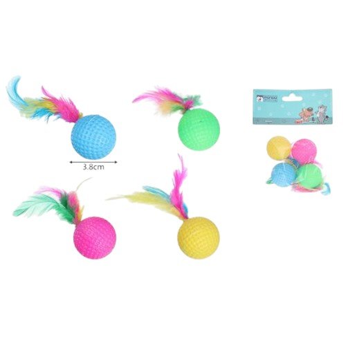 Pelota con plumas por mayor - Mascotas por mayor
