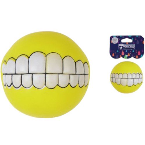 Pelota de Goma Amarilla con Divertido Diseño de Dentadura para Mascotas por mayor Mascotas por mayor