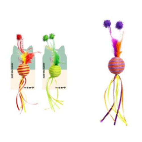 PELOTA DE NAILON CON SERPINTINAS por mayor - Mascotas por mayor