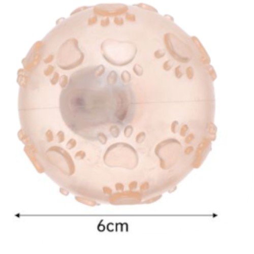 Pelota Translúcida con Luces Led y Relieve de Huellitas para Mascotas por mayor Mascotas por mayor