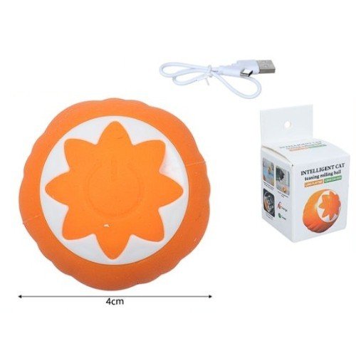 Pelota Inteligente Rodante con Movimiento Automático y Diseño de Calabaza para Gatos - por mayor - Mascotas por mayor