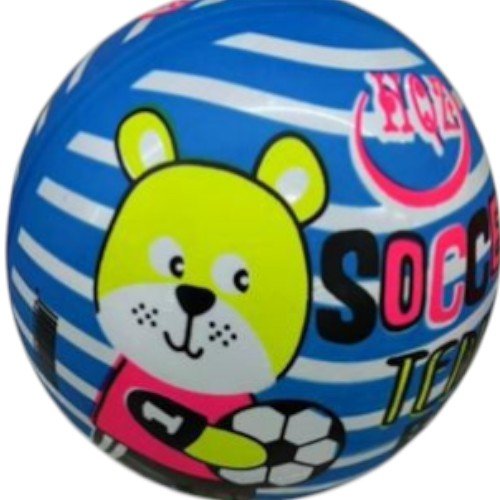 Pelota Plástica Azul con Diseño de Oso Futbolista 70g por mayor - Jugueteria por mayor
