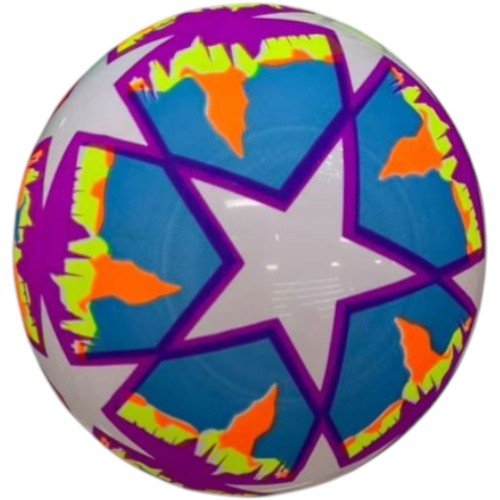 Pelota Plástica de Fondo Blanco con Diseño de Estrellas Multicolor 60g por mayor - Jugueteria por mayor