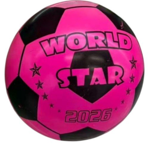 Pelota Plástica de Fútbol Fucsia con Diseño de Estrellas 50g por mayor - Jugueteria por mayor