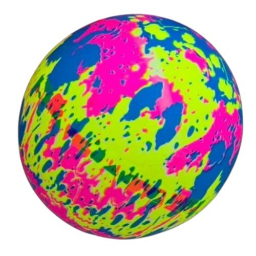 Pelota Plástica Fluorescente con Diseño de Manchas Multicolor 60g por mayor - Jugueteria por mayor