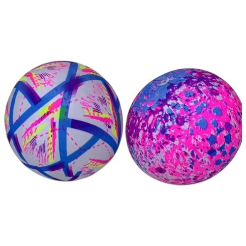 Pelota Plástica Fluorescente con Diseños Geométricos y Salpicaduras 50g por mayor - Jugueteria por mayor