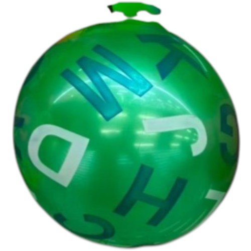 Pelota Plástica Verde con Diseño de Letras del Alfabeto 50g por mayor - Jugueteria por mayor
