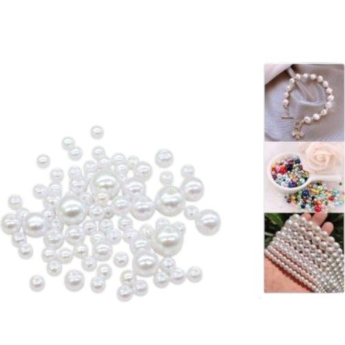 Perlas Plásticas Blancas de Tamaños Surtidos por mayor - Belleza por mayor