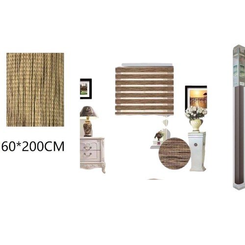 Persiana Roller Zebra Dúo 60x200cm Madera Café por mayor - Hogar por mayor