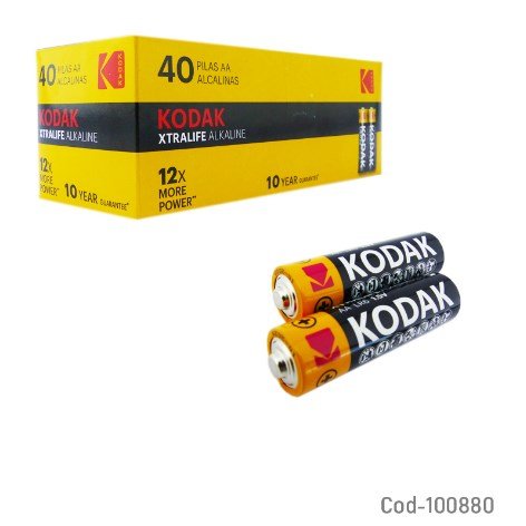 Pilas Kodak Set X 40 Pilas, AA Alkalinas, Extra Life por mayor - Electronica por mayor