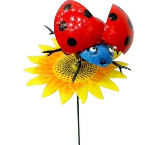 Pincho Decorativo de Escarabajo sobre Girasol para Ornamentación de Jardines por mayor Jardinería por mayor