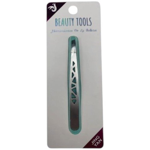 Pinza para Cejas de Punta Inclinada con Diseño de Orificios y Acabado Mate (9.6 cm) por mayor Belleza por mayor