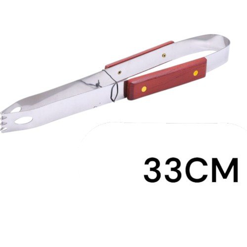 Pinzas para Barbacoa de Acero Inoxidable con Mango de Madera - 33cm por mayor Hogar por mayor