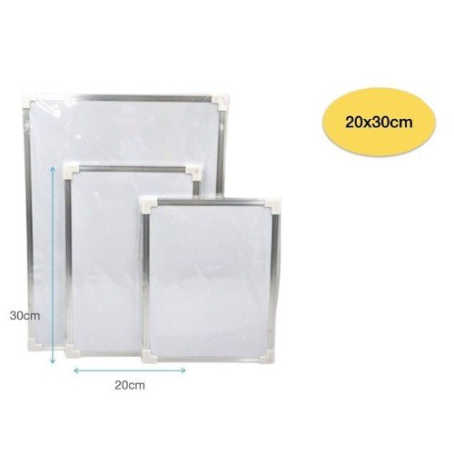 Pizarra Blanca Magnética con Marco de Aluminio de 20x30 cm por mayor - Útiles Escolares por mayor