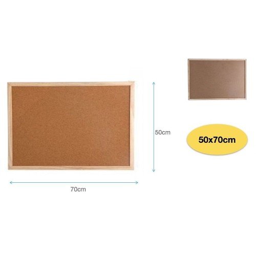 Pizarra de Corcho con Marco de Madera 50x70cmPizarra de Corcho con Marco de Madera 50x70cm por mayor Útiles Escolares por mayor