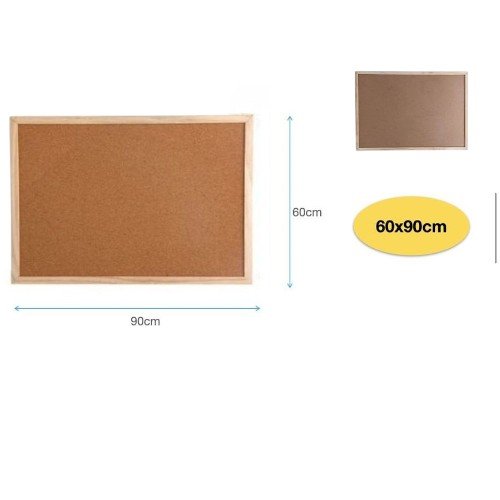 Pizarra de Corcho de Gran Formato con Marco de Madera 60x90cm por mayor Útiles Escolares por mayor