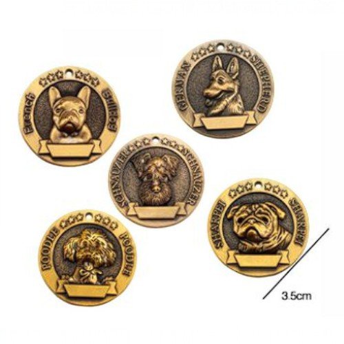 Placa de cabeza de perro de cobre por mayor - Mascotas por mayor