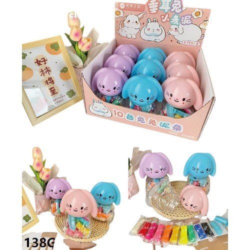 Plasticina en Recipiente de Conejito por mayor - Jugueteria por mayor