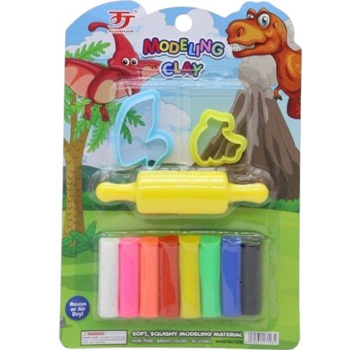 Plastilina con Moldes de Dinosaurio y Rodillo para Modelado Creativo por mayor - Jugueteria por mayor