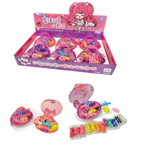 Plastilina Modeladora en Estuche de Concha con Accesorios Diversos por mayor - Jugueteria por mayor