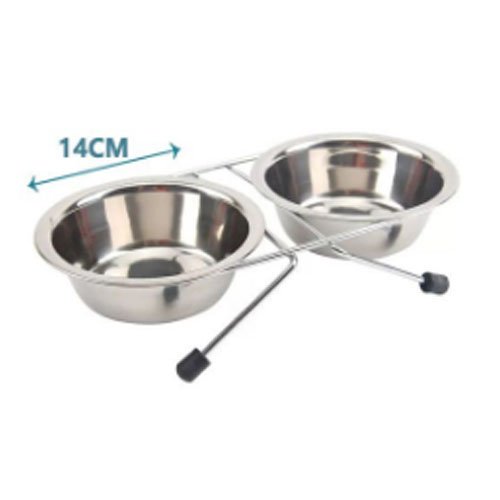 PLATO DOBLE ACERO INOXIDABLE por mayor - Mascotas por mayor