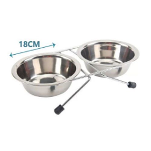 PLATO DOBLE ACERO INOXIDABLE por mayor - Mascotas por mayor