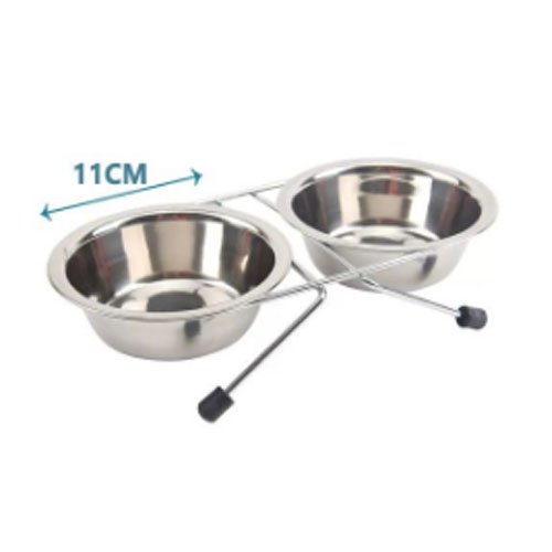 PLATO DOBLE ACERO INOXIDABLE por mayor - Mascotas por mayor