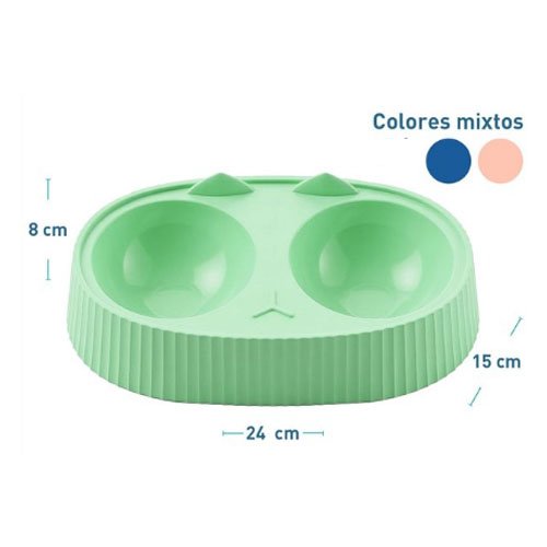 PLATO DOBLE PEQUEÑO por mayor - Mascotas por mayor