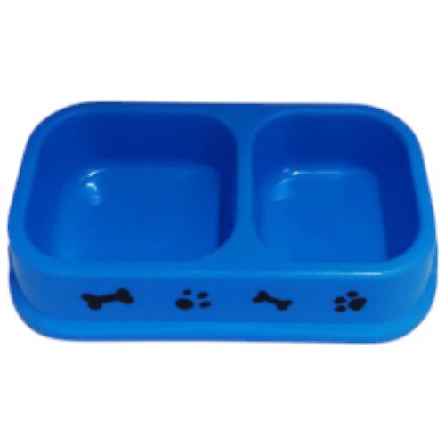 Plato Doble Rectangular para Mascotas con Diseño Decorativo de Huesos y Huellas por mayor - Mascotas por mayor