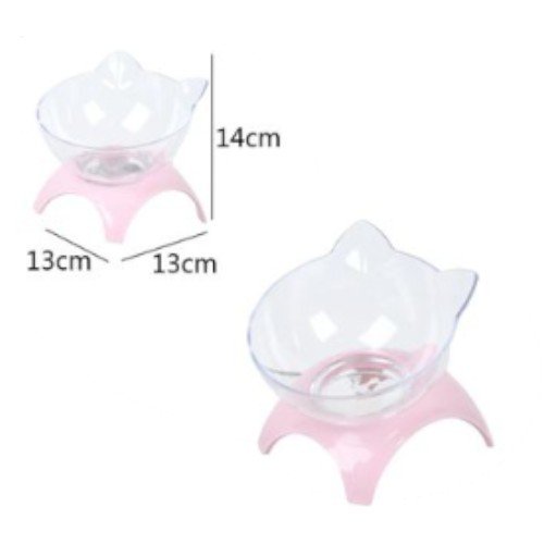 Plato Individual Ergonómico en Altura para Gatos con Cuenco Transparente de Silueta Felina y Empaque de Regalo por mayor - Mascotas por mayor