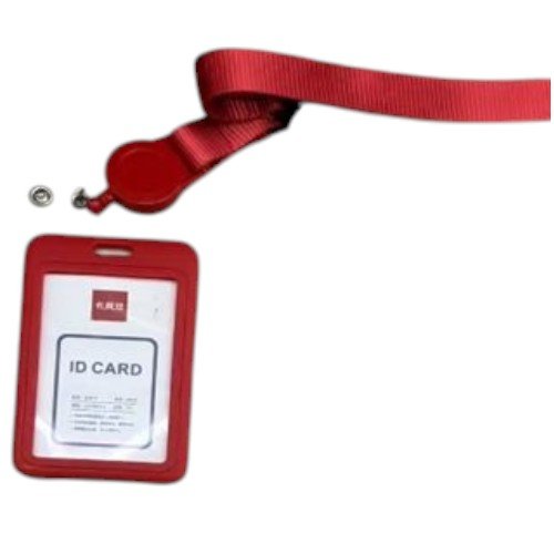 Porta Credencial Monocolor Rígido con Clip Retráctil y Lanyard por mayor - Útiles Escolares por mayor