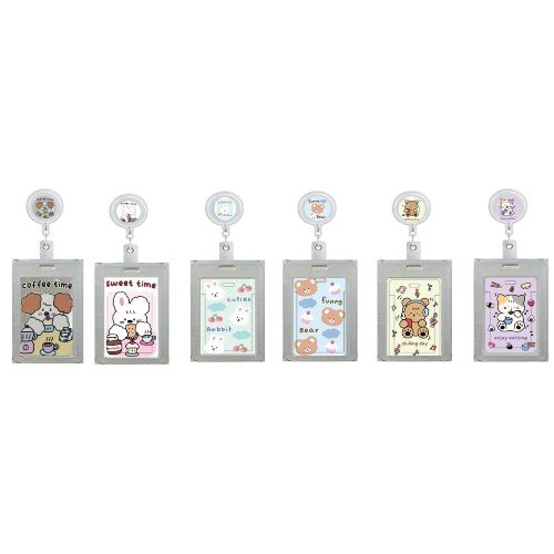 Porta Credencial Vertical con Clip Retráctil y Diseños Animados por mayor - Útiles Escolares por mayor