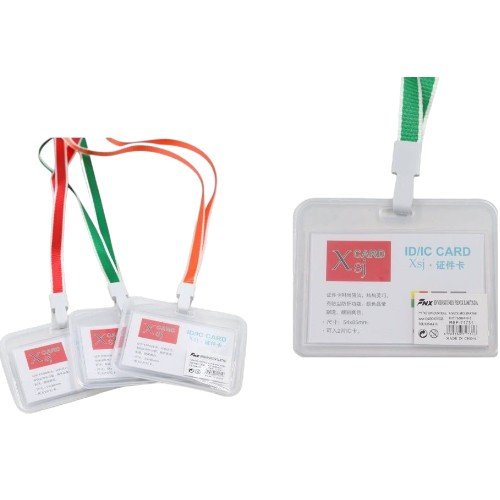 Porta Credencial Vertical Doble Línea con Cordón de Seguridad por mayor Útiles Escolares por mayor