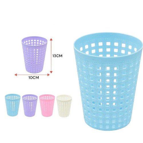 Porta Lápices Cilíndrico de Plástico Calado - Colores Surtidos por mayor - Útiles Escolares por mayor