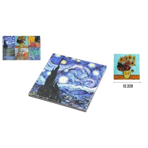 Posavasos Cuadrado de Cerámica con Diseños de Arte Clásico 10.3cm por mayor - Hogar por mayor