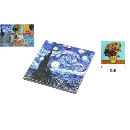 Posavasos Cuadrado de Cerámica con Diseños de Arte Clásico 15x15cm por mayor - Hogar por mayor