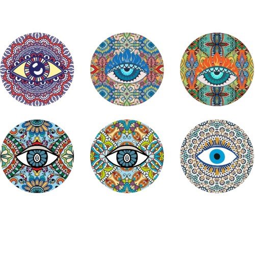 Posavasos Redondo de Cerámica con Cuerda Colgante y Diseño de Ojo Místico 11cm por mayor - Hogar por mayor