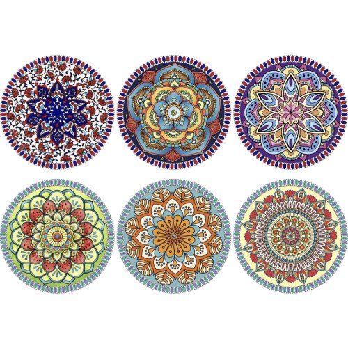 Posavasos Redondo de Cerámica con Diseños de Mandala UV Bright 16cm por mayor - Hogar por mayor