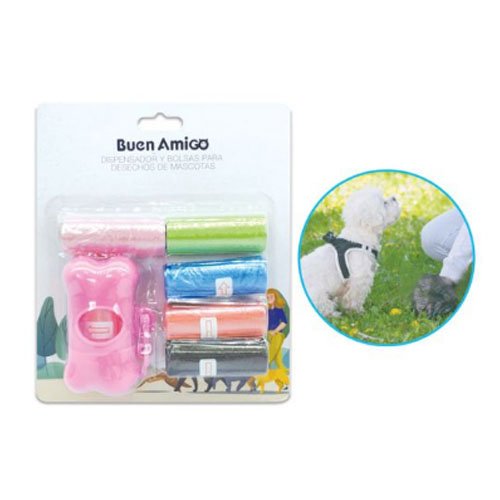 Dispensador y bolsas para desechos de mascota - 1 SET - Compras Aqui