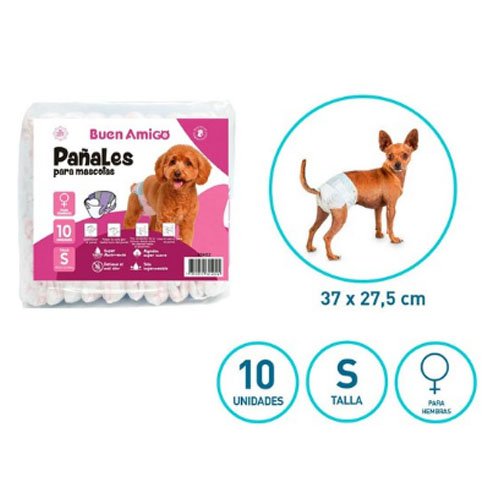 Pañales para mascota - TALLA S-10 PZA-37 X 27,5 CM - Compras Aqui